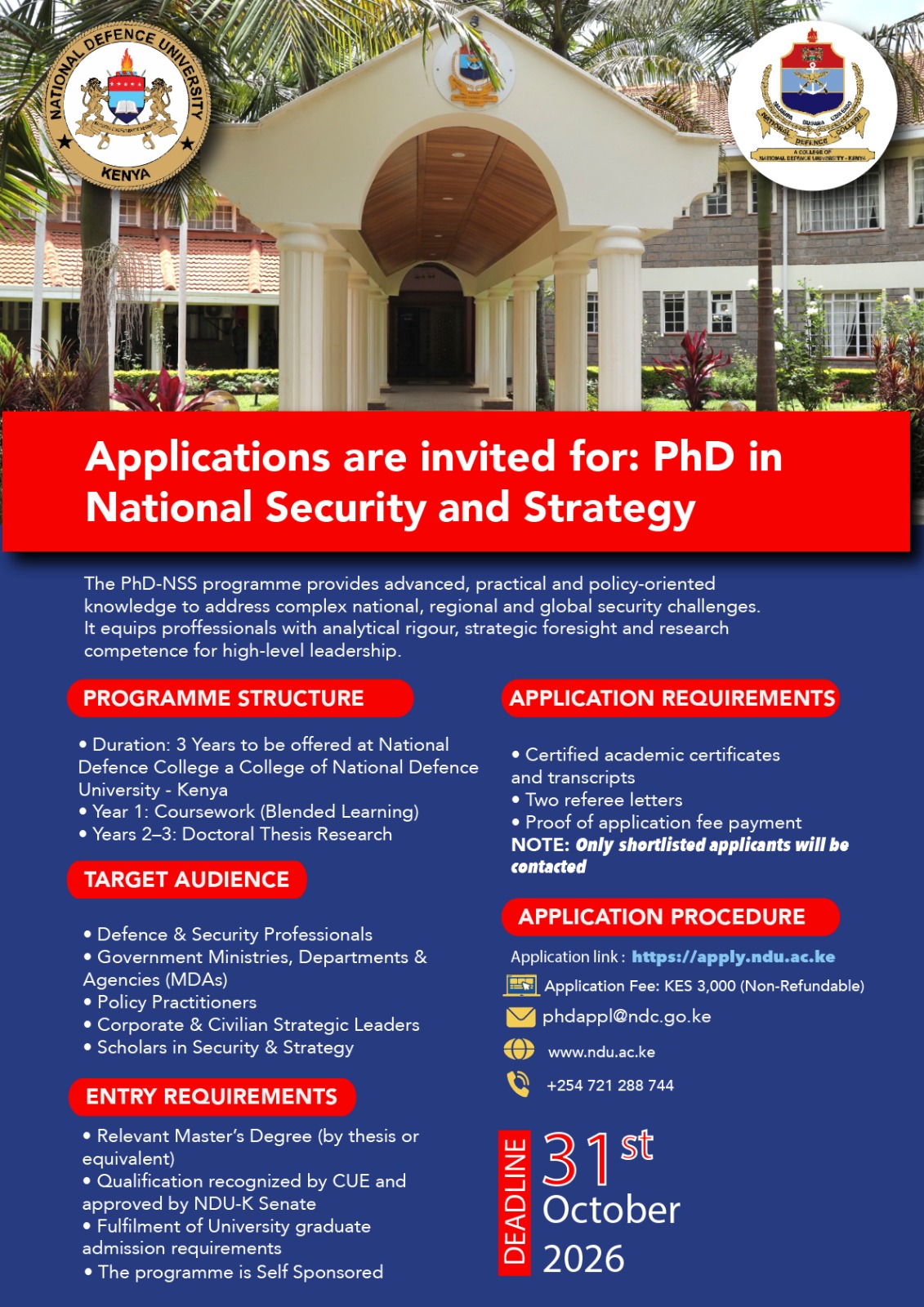 CALL FOR APPLICATION