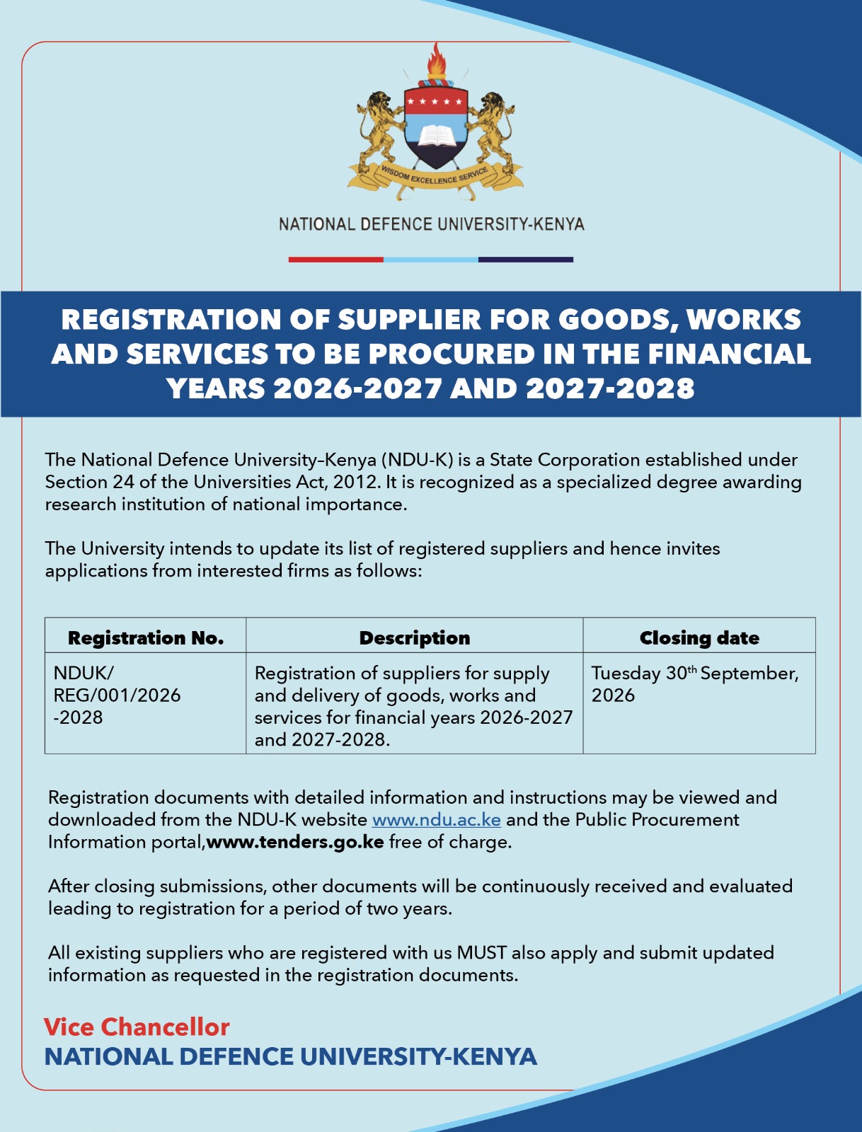 REGISTRATION OF SUPPLIER