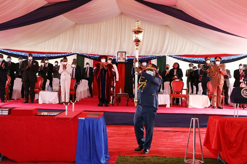 President Uhuru Kenyatta Awards Charter To The National Defence University - Kenya on 27.05.2021