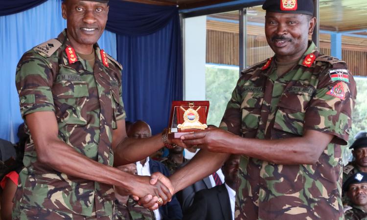 COMMANDANT KENYA MILITARY ACADEMY HANDS OVER LEADERSHIP MANTLE 