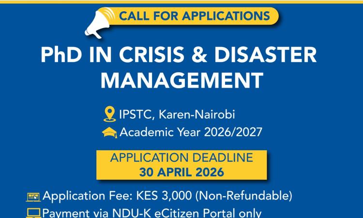 CALL FOR APPLICATIONS – PHD IN CRISIS AND DISASTER MANAGEMENT