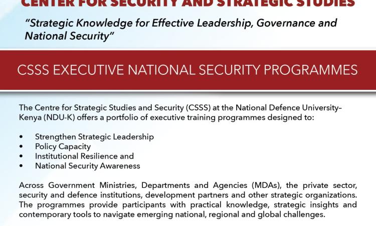 CSSS EXECUTIVE NATIONAL SECURITY PROGRAMMES